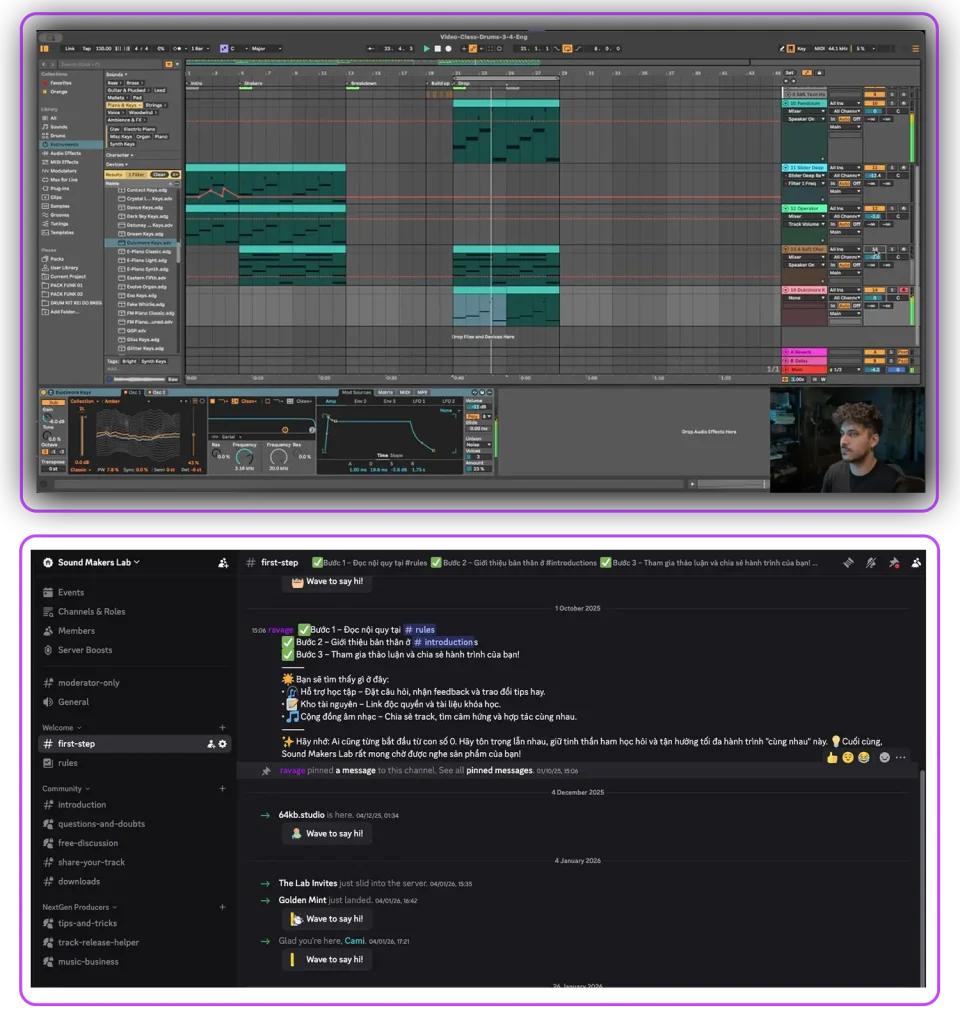 Ableton Live video class and Sound Makers Lab Discord community